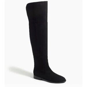 J.Crew Factory $198 Microsuede Over the Knee Boot Black Size 7 AG056